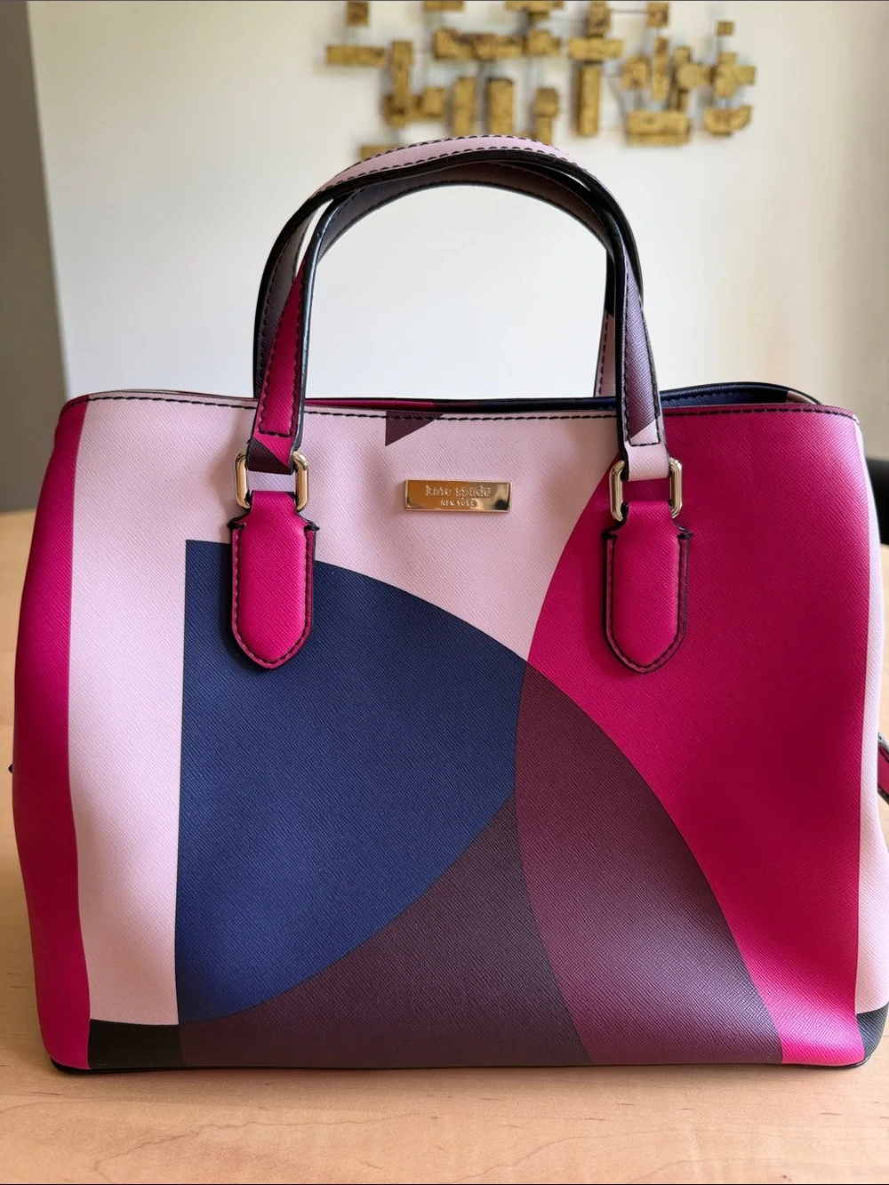 KATE SPADE Laurel Way Geo Spotlight Evangelie Satchel with Crossbody Strap